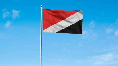 High detailed flag of Principality of Sealand. National Principality of Sealand flag. 3D illustration. clipart