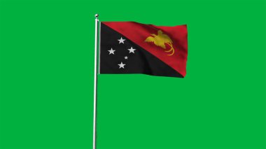 High detailed flag of Papua New Guinea. National Papua New Guinea flag. Oceania. 3D illustration. clipart