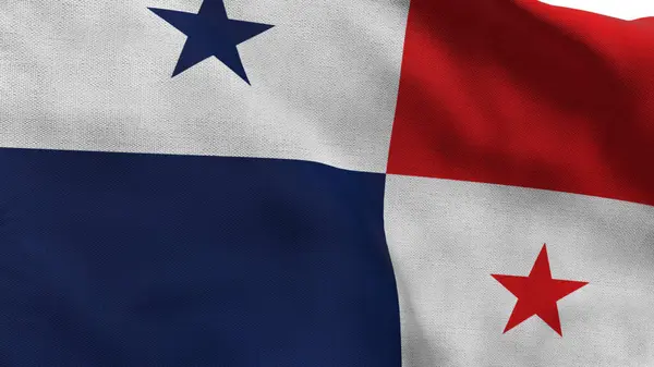 Yüksek detaylı Panama bayrağı. Ulusal Panama bayrağı. Kuzey Amerika. 3B illüstrasyon.