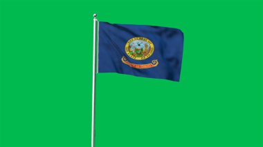 Yüksek detaylı Idaho bayrağı. Idaho eyalet bayrağı, Ulusal Idaho bayrağı. Eyalet bayrağı Idaho. ABD. Amerika. 3B Görüntü