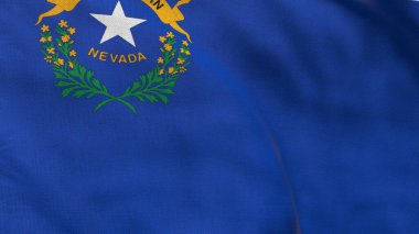 Nevada 'nın yüksek detaylı bayrağı. Nevada bayrağı, Ulusal Nevada bayrağı. Nevada eyaleti bayrağı. ABD. Amerika. 3B Görüntü