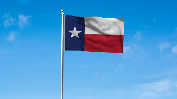 Teksas 'ın yüksek detaylı bayrağı. Teksas bayrağı, Teksas bayrağı. Teksas bayrağı. ABD. Amerika. 3B Görüntü