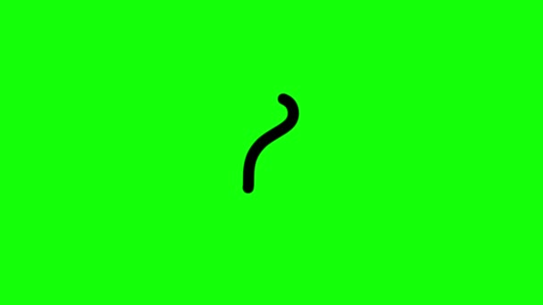 Animated Black Question Mark Symbool Green Screen Video Achtergrond Vraagtekens — Stockvideo
