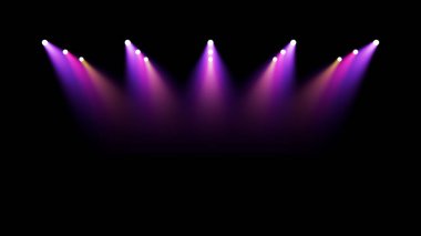 Çoklu Mor Işıklar Karanlık Sahne Arkaplanında Işıklar Projeksiyon