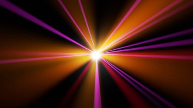 Turuncu Sarı ve Magenta Işınlarıyla Parlak Işık Patlaması Olay Tasarımı Merkezinden Parlıyor