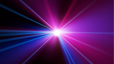 Magenta ve Mavi Işık Fişeği. Ortadaki patlama, Karanlık Arkaplan Görüntü Kompozisyonu 'na ışıyor.