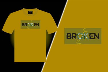 Kırık Vektör Tişört Tasarımı EPS Özel Tasarım