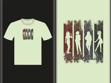 Moda Karnavalı T-Shirt Vektör Tasarımı.