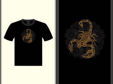 Scorpion Vektör Tişört Tasarımı