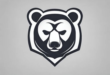 Ayı başı vektör logo tasarım şablonu