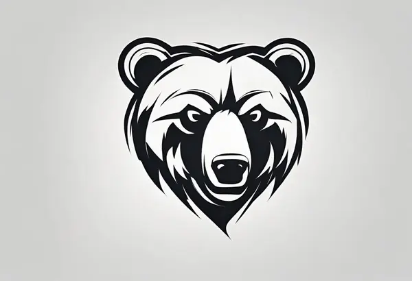 Niedźwiedź Głowa Wektor Ilustracja Logo Wzór Projektu — Zdjęcie stockowe