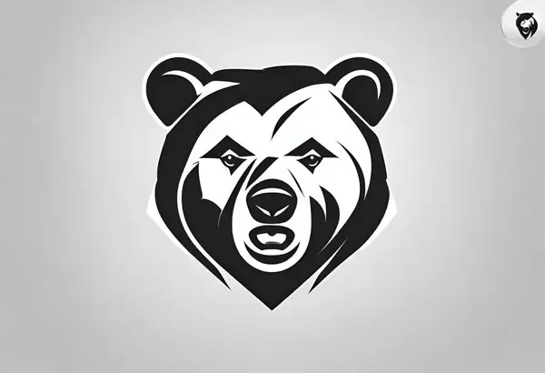 Vector Illustration Bear Head Logo Design Wild Animal — Stock Photo, Image
