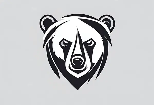 Cabeça Urso Polar Com Cara Grande Ilustração Vetorial — Fotografia de Stock
