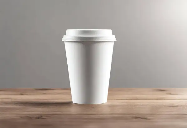 Paper cup of coffee on the table. Coffee paper cup mockup with isolated background for design and branding, v8