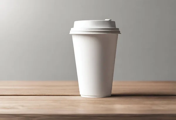 Paper cup of coffee on the table. Coffee paper cup mockup with isolated background for design and branding, v1