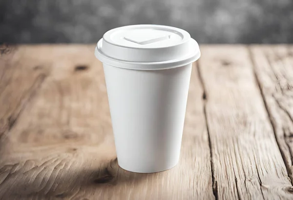Paper cup of coffee on the table. Coffee paper cup mockup with isolated background, v21