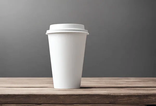Paper cup of coffee on the table. Coffee paper cup mockup with isolated background, v11
