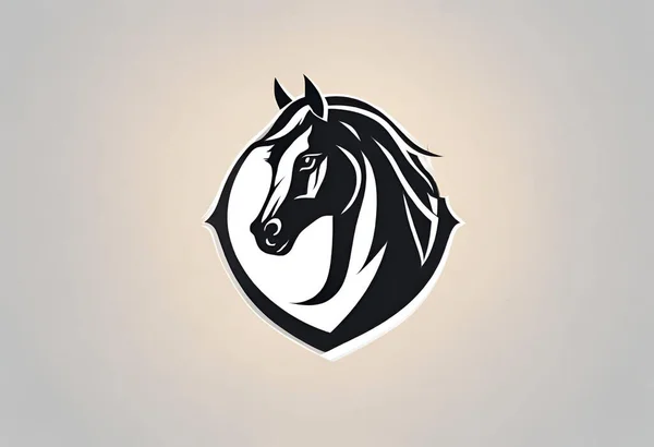 馬の頭部馬のロゴのシンボル ブランドのためのゲームのロゴの優雅な要素 V11 — ストック写真