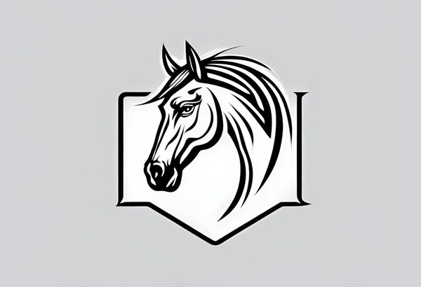 Логотип Лошади Логотип Символа Игровой Логотип Элегантный Элемент Бренда V10 — стоковое фото