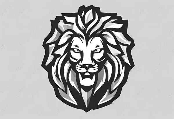 Lion Head Lion Logo Symbol, Gaming Logo Elegant Element for Brand, Background and Logo, v5