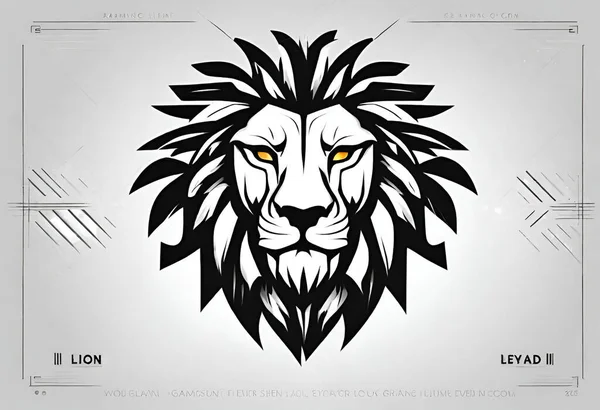 Lion Head Lion Logo Symbol, Gaming Logo Elegant Element for Brand, Background and Logo, v2