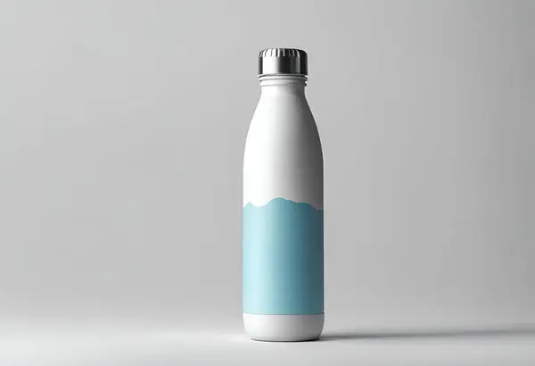 Bottiglia Acqua Sta Sulla Pietra Mockup Bottiglia Sullo Sfondo Bianco — Foto Stock
