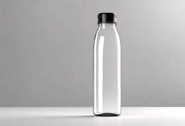 Water Bottle Stands Stone Bottle Mockup White Background — Stock Photo, Image
