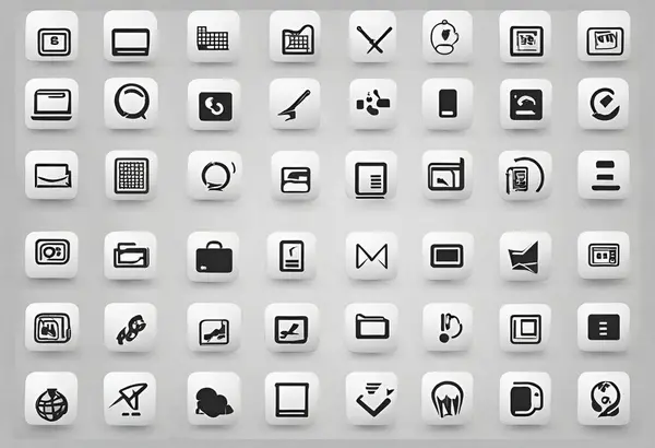 Set of icons for social network and logo, v5