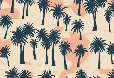 palmiye ağacı seamless modeli. vektör çizim.