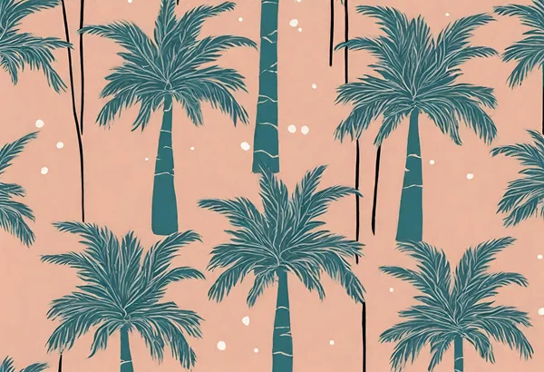 seamless pattern with palm trees, vector illustration