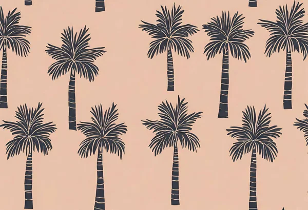 palmiye ağaçları ile suluboya arkaplan.