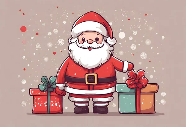 Noel Baba 'nın hediyesi. vektör illüstrasyonu.