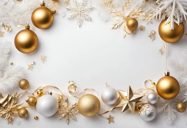 Christmas Background Golden Decorations Royalty Free Stock Photos