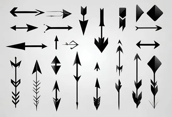vector black arrows set isolated