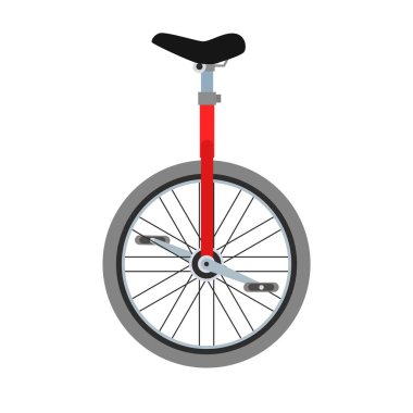 Monowheel döngüsü veya tek tekerlekli bisikletin yan görünümünün vektör çizimi