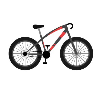 Gri ve kırmızı renk kombinasyonunun düz vektör çizimi veya sporcunun kullandığı atlama bisikleti.