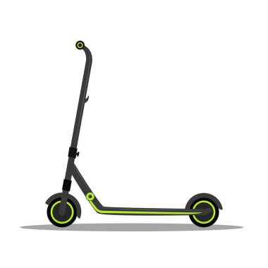 Kırmızı renk tekmesi veya elektrikli scooter 'ın yan görünümünün vektör çizimi