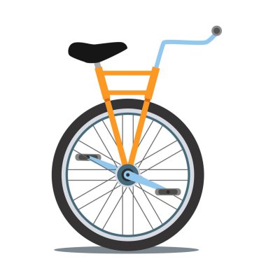 Tek tekerlekli bisikletin ön saplı düz vektör illüstrasyonuName