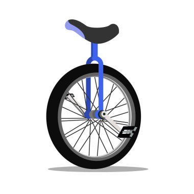 Açık gri arkaplanda klasik tek tekerlekli bisikletin düz vektör çizimi