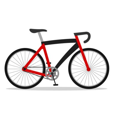 Dağ bisikletinin yan görünümünün düz vektör çizimi