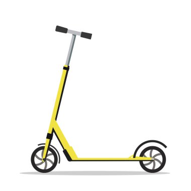 Tekme veya eko scooter simgesinin yan görünümünün vektör çizimi