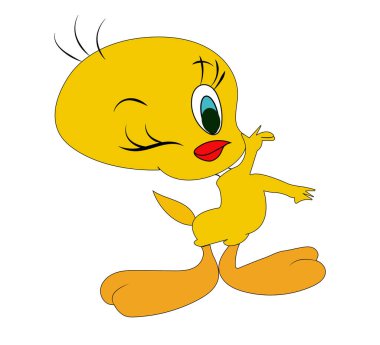 Disney çizgi film karakteri Tweety Bird çizimi