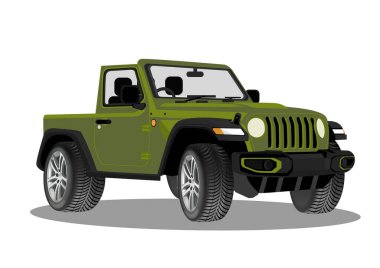 vektör modern yeşil kentsel macera SUV araç çizimi