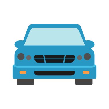 Araba vektör illüstrasyonunun ön görünümü