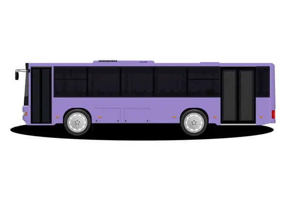 Tur şehir otobüs hisse senedi vektör illüstrasyon izole beyaz arka plan üzerinde