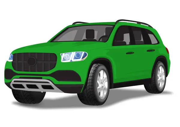 Yeşil SUV sanat tasarımı araba vektörü