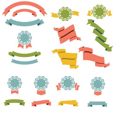 Vektör kurdele koleksiyonu. Kurdele pankartı ayarlandı.