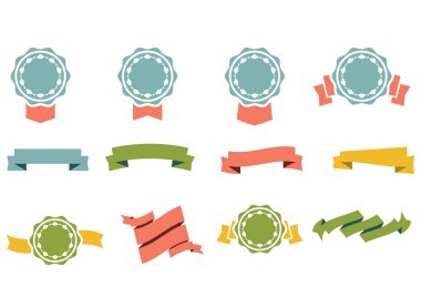 Vektör kurdele koleksiyonu. Kurdele pankartı ayarlandı.