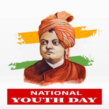 Swami vivekananda jayanti vektör görüntüsü
