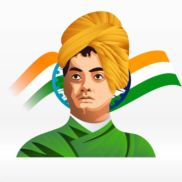 Swami Vivekananda 'nın vektör illüstrasyon posteri